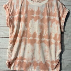 Como Vintage Peach and White Tie-Dye Tee